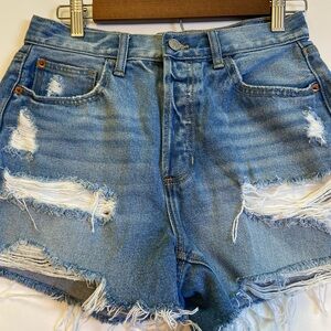 Cello Light Blue Distressed Jean Shorts
